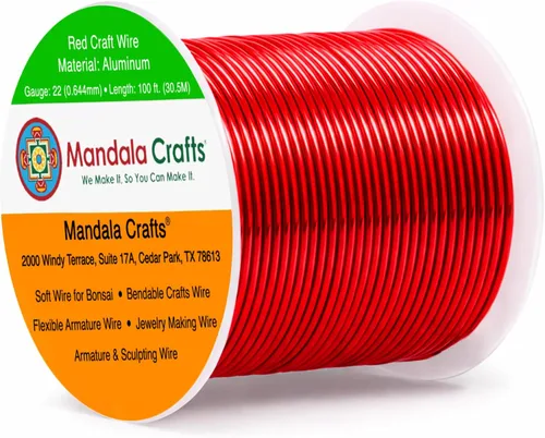 Miniatura 33 de Mandala Crafts - Alambre de aluminio anodizado de 8 calibre para hacer joyas - 9.75 m de alambre flexible negro colorido - Flexible para bonsái