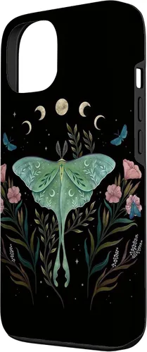 Miniatura 2 de Funda estética Witchy Luna Moth Flower Floral Moon Phases para iPhone 13