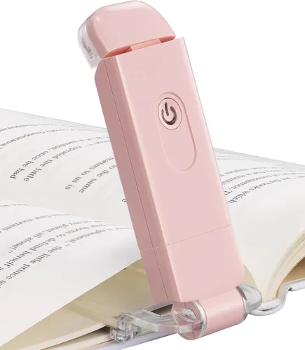 DEWENWILS Luz de libro USB recargable para leer en la cama, lámparas de lectura LED con pinza, portátiles, luces de marcapáginas para niños, amantes