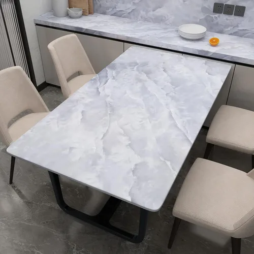 Miniatura 9 de Boobest Papel de contacto de mármol grueso de gran tamaño para pared, 31 x 354 pulgadas, papel tapiz de mármol gris, despegar y pegar, impermeable