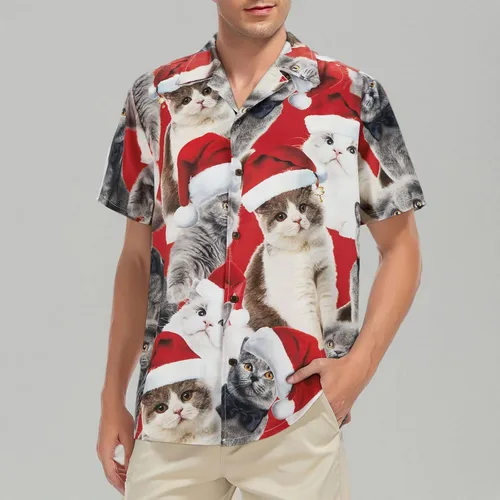 Miniatura 109 de Camisa hawaiana para hombre, con estampado floral, cómoda, con botones, casual, manga corta, ropa de playa para hombre