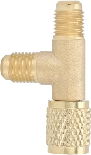 Miniatura 9 de 1/4 in válvula acoplador rápido adaptador en T, acoplador rápido acceso Tee HAVC vacío Tee adaptador de la camiseta refrigerante adaptador
