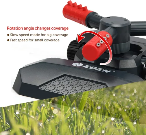 Miniatura 3 de Eden 94120 - Aspersor giratorio automático para césped y jardín para patio, cobertura de área grande con juego de inicio de conexión rápida, base