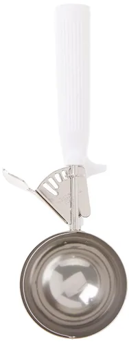 Miniatura 2 de Winco ICOP-6 - Plato de helado con mango blanco, tamaño 6, 5.5 onzas, acero inoxidable