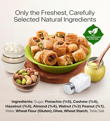 Miniatura 5 de Cerez Pazari Baklava Juego de regalo de pastelería – Pastelería turca de Baklava con nueces y especias – Caja de regalo de Baklava de Turquía