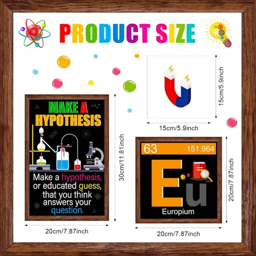 Miniatura 2 de Zonon 27 Pieces Science Bulletin Board Set Laminated Scientist Posters Classroom Decoration Banner Wall Decoration for Teachers Science Lab Cutouts