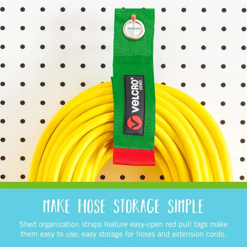 Miniatura 6 de Velcro Brand Easy Hang - Organizador de manguera de jardín o cable de extensión. Soporta hasta 100 libras. Correas resistentes perfectas