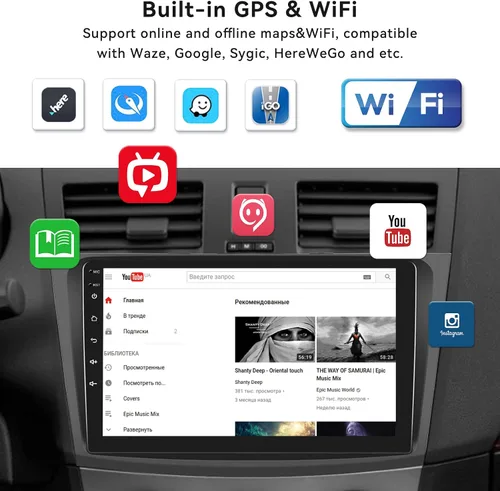 Miniatura 4 de Radio estéreo de coche para Mazda 3 2009 2010 2011 2012 2013, Android 15 2G+64G Carplay inalámbrico Android Auto, 9 pulgadas pantalla táctil coche