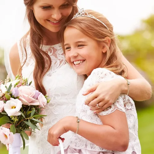 Miniatura 2 de Pulseras con iniciales de oro para mujeres y niñas, chapados en oro de 14 quilates, pulsera de cuentas redondas con dije de dados cuadrados, pulsera