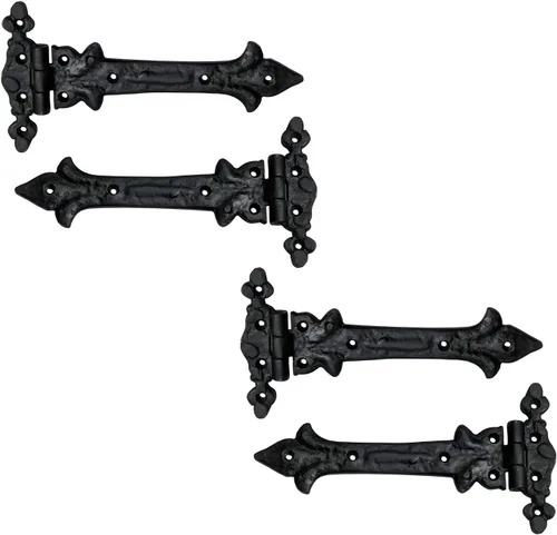 Miniatura 20 de Adonai Hardware Adonijah Bisagra falsa de aluminio para montaje frontal (6.5" x 12 Pack, Negro mate) para puertas de granero, puertas, armarios