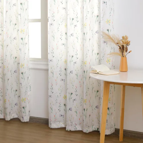 Miniatura 3 de naturetalk Cortinas de privacidad con patrón floral mixto, no se transparentan, cortinas lisas y sedosas con ojales plateados antiguos en la parte