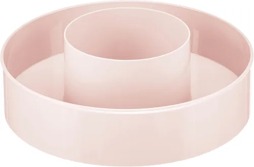 Miniatura 9 de mDesign Bandeja de almacenamiento redonda de plástico Lazy Susan, organizador giratorio para maquillaje, cosméticos, esmalte de uñas, vitaminas