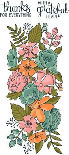 Miniatura 3 de Grateful Flowers - Juego de sellos y troqueles transparentes para hacer tarjetas, plantillas cortadas para álbumes de recortes, álbum de fotos