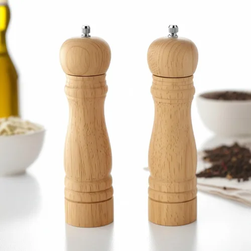 Miniatura 4 de Molinillo de pimienta de madera, molinillo de pimienta ajustable, molinillo de especias prémium para cocina, salero y pimentero, 7 pulgadas