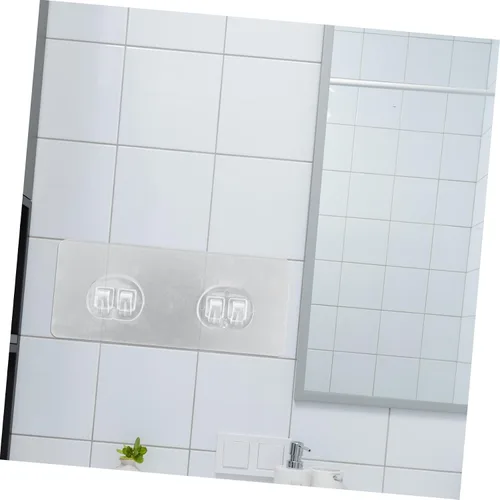 Miniatura 4 de Zerodeko 20 piezas de calcomanías transparentes con hebilla de doble garra que no deja marcas, parches adhesivos de plástico resistente, perchas