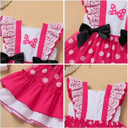 Miniatura 6 de Vestido de princesa a cuadros para bebé, sin mangas, vintage, de encaje, a cuadros, vestido de princesa acampanado con diadema