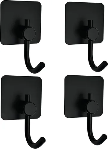 Miniatura 9 de Ganchos adhesivos para colgar, 4 unidades, ganchos para toallas para baño, ganchos adhesivos para paredes sin daños, gancho adhesivo