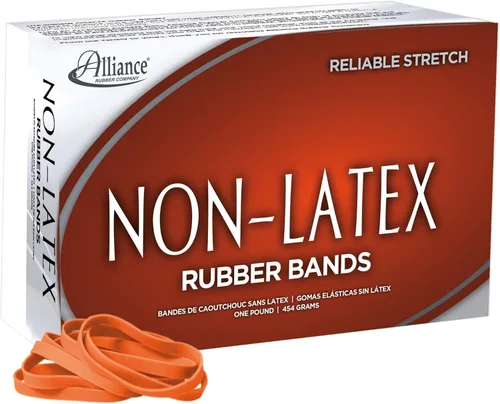 Miniatura 2 de Alliance Rubber 37646#64 Bandas de goma sin látex, caja de 1 libra contiene aproximadamente 380 bandas (3 1/2 x 1/4 pulgadas, naranja)