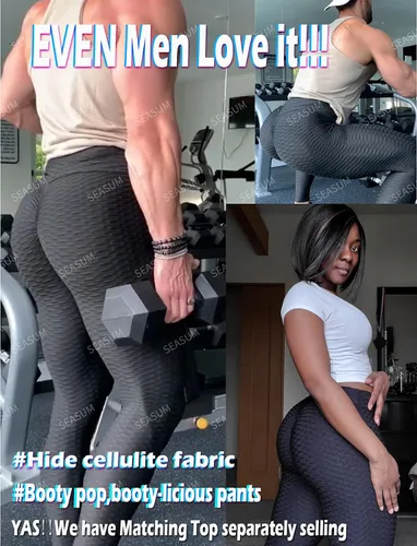 Miniatura 4 de SEASUM - Pantalones de yoga de cintura alta para mujer, con control de abdomen y realce de glúteos, leggings favorecedores para entrenar y correr