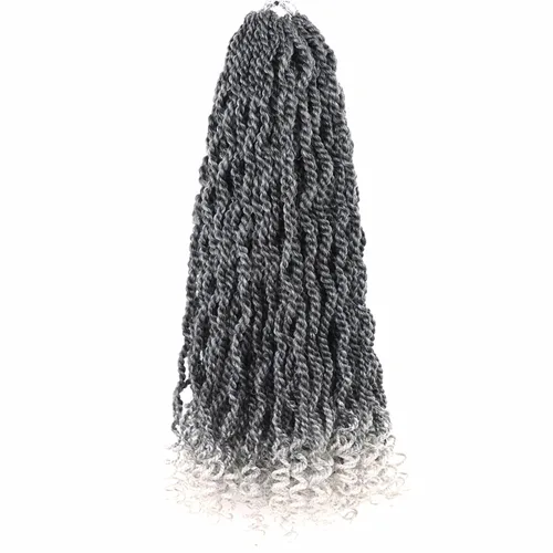 Miniatura 41 de Cabello rubio de ganchillo para mujeres negras, trenzas senegalesas onduladas de ganchillo de 12 pulgadas, trenzas kinky de ganchillo cortas 27613