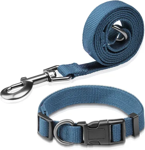 Miniatura 17 de Collar de perro azul para perros pequeños, transpirable, antiolor y suave, cómodo para cachorros de piel sensible, 90% rayón de bambú, hebilla Azul