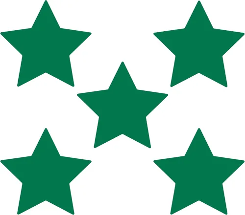 Miniatura 53 de LiteMark Durable Stars, calcomanía roja brillante de 5.5 pulgadas, uso en hormigón liso, azulejos, vidrio, paquete de 8 estrellas Rojo