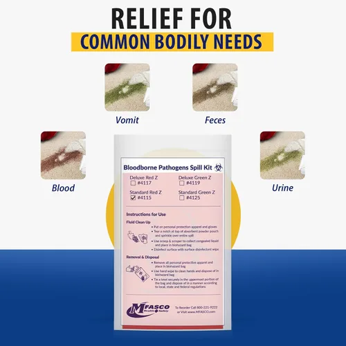 Miniatura 7 de MFASCO Kit de limpieza para vómitos y líquidos corporales – Kits de derrames de sangre, kit de derrames de líquidos corporales – Solución