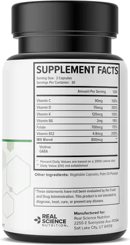 Miniatura 2 de Real Science Bowel Miracle - Suplemento de apoyo intestinal para comodidad digestiva y bienestar intestinal, con Vinitrox, GABA y vitaminas