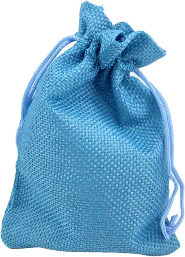 Miniatura 73 de Palmhomee Paquete de 20 bolsas de regalo de arpillera con cordón, bolsas de joyería de lino, bolsas de yute de boda para joyas y bolsas
