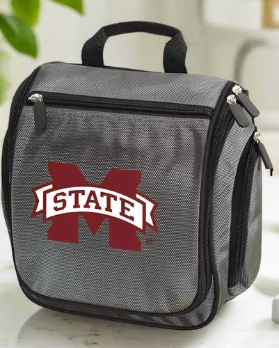 Miniatura 3 de Bolsas de aseo de la Universidad Estatal de Mississippi o kits de afeitado para hombre, bolsa de viaje colgante, Gris Mississippi State Logo