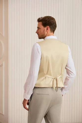 Miniatura 2 de GRACE KARIN Chaleco de traje para hombre, chaleco formal de negocios, chaleco con 3 bolsillos para traje o esmoquin