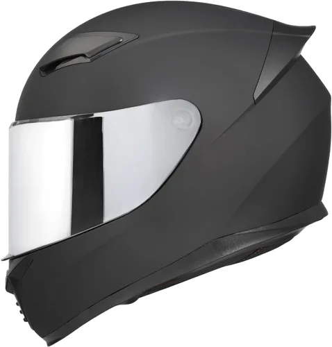 Miniatura 6 de Casco de motocicleta de cara completa WS-607 aprobado por DOT, casco de motocicleta de carreras de calle para adultos, visera plateada cromada