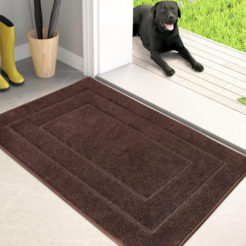 Miniatura 35 de PURRUGS Tapete para puerta que atrapa la suciedad, 20 x 31.5 pulgadas, antideslizante, lavable a máquina, tapete de entrada para perro, tapete