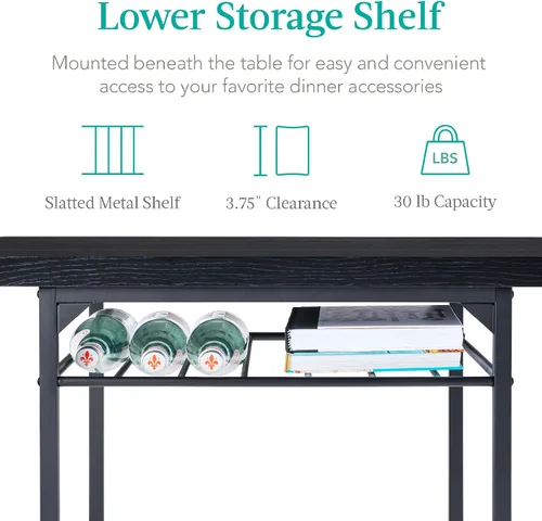 Miniatura 4 de Best Choice Products Juego de comedor moderno de 3 piezas, juego de comedor compacto para cocina, comedor, espacio pequeño con estructura de acero