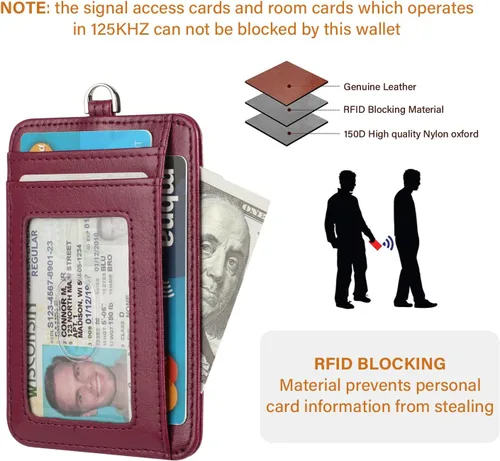 Miniatura 7 de Lavemi Slim RFID Blocking Card Holder Minimalist Leather Front Pocket Wallet for Women