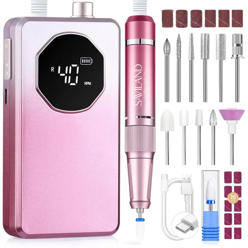 Miniatura 11 de SAVILAND Taladro de uñas eléctrico profesional de 50000 RPM: kit de taladro de uñas portátil 2026 para Nail Tech Arylic Nail Tools Elec