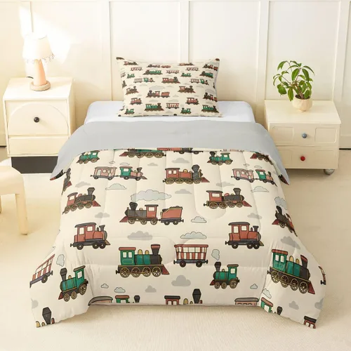Miniatura 39 de Feelyou Juego de ropa de cama de camión de bomberos, edredón de coche de bomberos y policía para decoración de habitación de niños, tamaño Multi D05