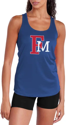 Miniatura 19 de Camiseta deportiva sin mangas oficial de NCAA Collegiate para mujer, con espalda cruzada, colección con logotipo primario
