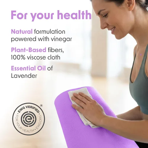 Miniatura 3 de Wipex Recambio de cubo de toallitas de gimnasio - Verificado por EWG, 400 toallitas para equipos de fitness a base de plantas, lavanda y vinagre
