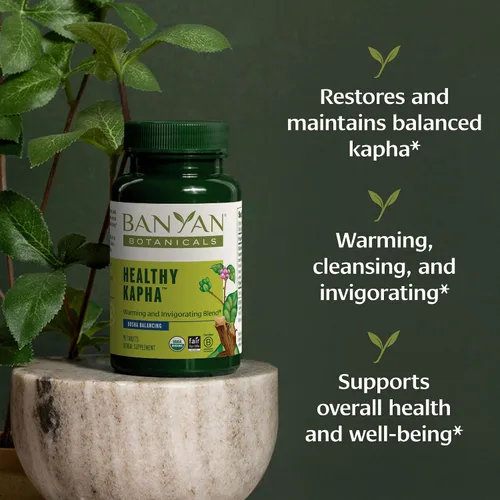 Miniatura 2 de Banyan Botanicals Organic Healthy Kapha – Suplemento herbario cálido y vigorizante – Apoya el movimiento sistémico, la energía física