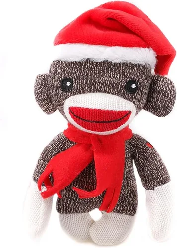 Miniatura 10 de Plushland Adorable calcetín de pan de jengibre de 6 pulgadas, perfecto para niños, adorno de Navidad de marionetas de color claro y vivo