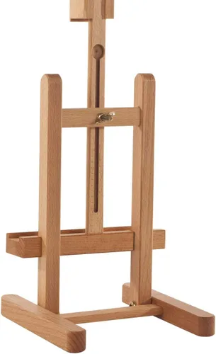 Mabef Caballete de mesa M/16, caballete de escritorio en miniatura de madera de haya engrasada con altura y ángulo de lona ajustables, peso ligero,