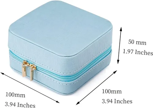 Miniatura 7 de Duomiila - Caja de joyería pequeña mini organizador de viaje portátil para anillos aretes collares Un regalo para niñas y mujeres