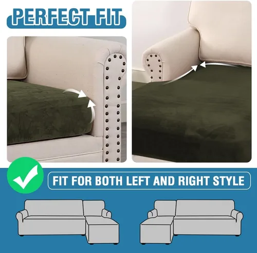 Miniatura 432 de H.VERSAILTEX Funda de cojín elástica de terciopelo para sofá, funda de cojín de felpa para silla, sofá biplaza o sofá, protector de muebles, cojín