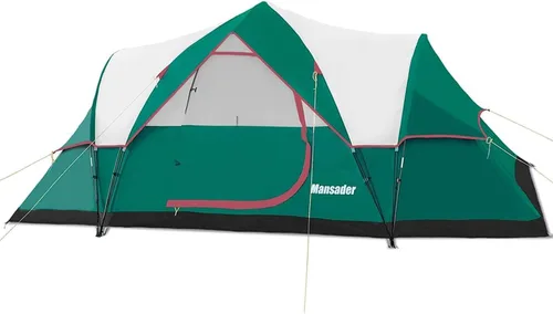 6 Person Family Camping Tent,Waterproof Windproof with Top Rainfly,Easy Set Up,Pop Up Tent for Outdoor Camping Hiking Trave Verde