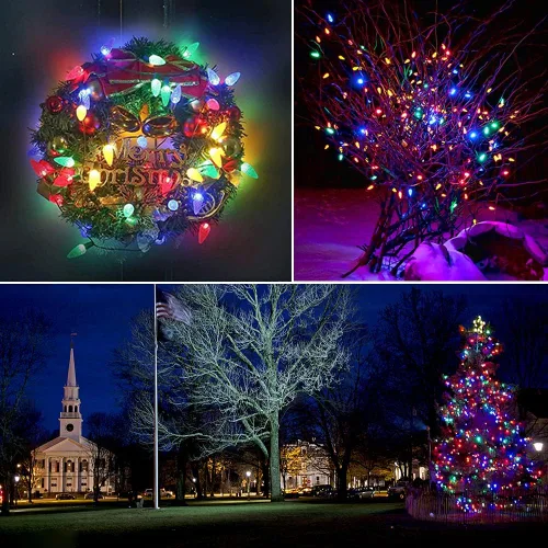 Miniatura 7 de Paquete de 50 bombillas LED C9 multicolor de repuesto para luces de Navidad, inastillables e impermeables, bombillas LED C9 de plástico para cadenas