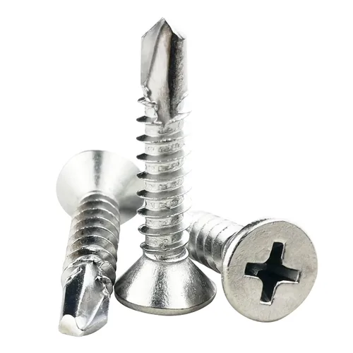 Miniatura 12 de 120 tornillos de chapa metálica de cabeza plana #8 x 1, tornillos de cabeza plana de acero inoxidable 410, tornillos autorroscantes de cabeza