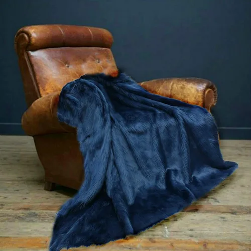 Miniatura 9 de Manta de felpa de piel sintética, manta de piel moderna, manta pequeña para bebé, pelo largo, color negro, peludo - Fur Accents (2 x 3 pies, negro)