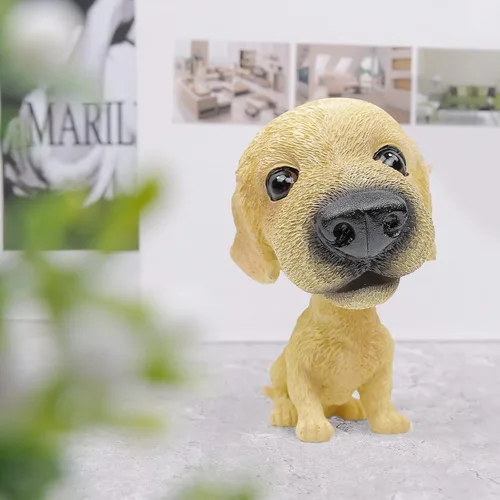 Miniatura 2 de Perros de juguete con cabeza móvil para decorar el auto, cachorros con cabeza de burbuja para el salpicadero (Golden Retriever)