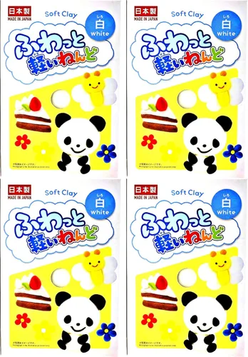 YACHIYO DAISO - Paquetes ligeros y esponjosos de arcilla suave (juego de 4, blanco)